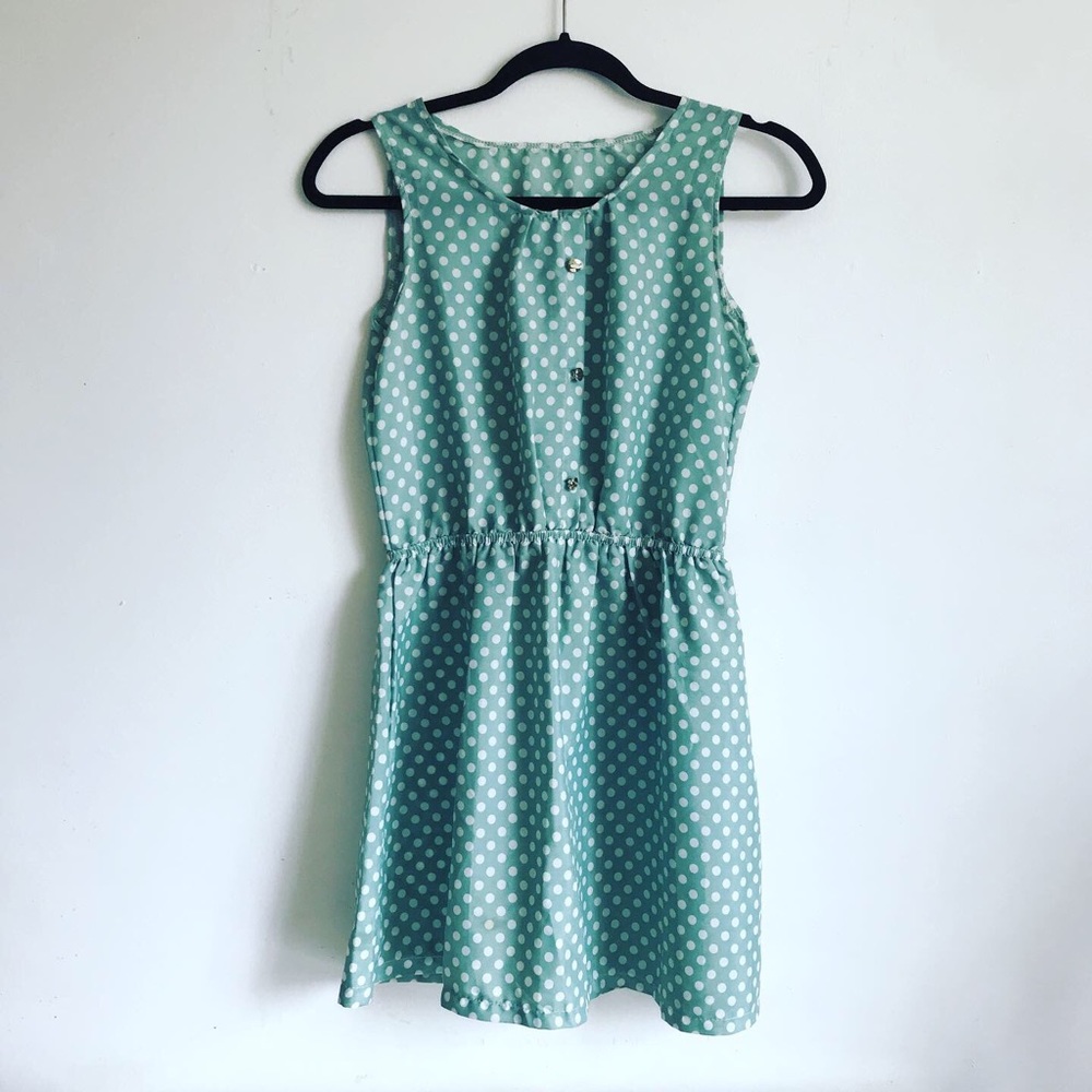 Seafoam polka dot dress